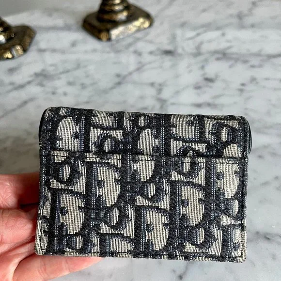 Blue Dior Oblique Jacquard Saddle Flap Card Holder *Authentic* - Picture 3 of 16